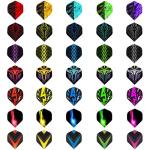 Dart Flights 105 Pieces (35 Unique Sets), 100 Micron PET, Universal Fit for Aluminum & PVC Shafts, for Steel & Soft Tip Darts, Premium Tournament Quality with 7 Designs