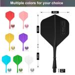 CyeeLife 6pcs Moulded Dart Flights and Shafts 2BA,one Piece Integrated Accessory CF01 Black-M