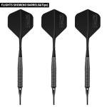 CyeeLife 6pcs Moulded Dart Flights and Shafts 2BA,one Piece Integrated Accessory CF01 Black-M