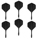 CyeeLife 6pcs Moulded Dart Flights and Shafts 2BA,one Piece Integrated Accessory CF01 Black-M