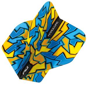 RED DRAGON Hardcore Radical Blue Crackle Dart Flights - 4 Sets Per Pack (12 Dart Flights in Total)