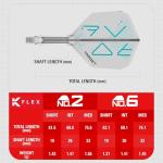 Target Darts K-Flex Rove Dart Flights & Shafts, No.6 (Intermediate, 26mm) | Pack of 3 Kflex Integrated Flight & Shaft System, All in One Moulded Stem | Professional Dart Accessories