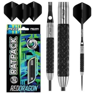 RED DRAGON Rat 1: 32g - Tungsten Steeltip Darts Set with Flights and Stems