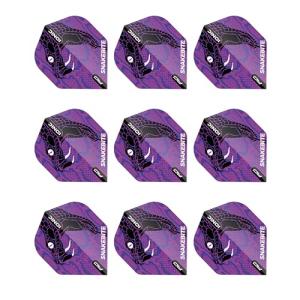 RED DRAGON Snakebite Ionic Snake Head Purple Dart Flights - 3 Sets Per Pack (9 Dart Flights in Total)