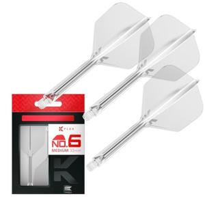 Target Darts K Flex Integrated Dart Flights and Shafts, No.6 Clear (Medium) | Pack of 3 K-Flex - No6, Kflex All in One Moulded Dart Flight & Stem | Professional Dart Accessories