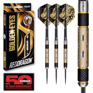 RED DRAGON Golden Eye 1: 24g - Tungsten Darts with Flights and Stems