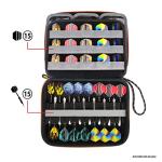 USA Gear XL Semi Hard Shell Dart Case - Storage Protective for 15 Piece Dart Set, Tips, Flights and Shafts, and More Accessories - Locking Foam Design for Soft and Steel Tips (Black) - Case Only