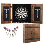 Hathaway Drifter Rustic Oak Dartboard and Cabinet Set