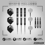 RED DRAGON Darts - Recon Series - 24g Parallel Barrel - Steel Tip Dart Set - 90% Professional Tungsten Darts Set - Nitro Flite Integrated Flight/Shaft, Dart Flights & Stems