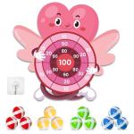 4E's Novelty Valentine Dart Board Game with 12 Sticky Balls - 30" Large Heart Kids Dart Board Indoor/Outdoor, School Valentine's Day Games for Kids Classroom Party Adult