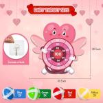 4E's Novelty Valentine Dart Board Game with 12 Sticky Balls - 30" Large Heart Kids Dart Board Indoor/Outdoor, School Valentine's Day Games for Kids Classroom Party Adult