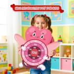 4E's Novelty Valentine Dart Board Game with 12 Sticky Balls - 30" Large Heart Kids Dart Board Indoor/Outdoor, School Valentine's Day Games for Kids Classroom Party Adult