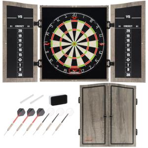 VONEZONE Dartboard Cabinet Set with Scoreboard & Darts