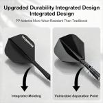 WayArrival Integrated Dart Flights,All in One Dart Flights and Stems for Unbreakable Use,Universal 2BA Fit for Instant Setup,PP Material Integrated Dart Flights and shafts for Stability (3 Pack)
