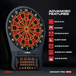 Arachnid Cricket Pro 670 Tournament-Quality Dartboard with 35 Games and 318 Variations (6 Cricket Games) , Black