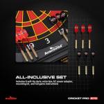 Arachnid Cricket Pro 670 Tournament-Quality Dartboard with 35 Games and 318 Variations (6 Cricket Games) , Black