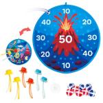 Grip Kids Volcano & Ocean Theme Double-Sided Dartboard Target Game – 26" Large Dart Board with Sticky Balls & Jellyfish Toss Balls, Indoor/Outdoor Fun Party Game Toy for Kids Ages 3–12