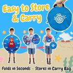 Grip Kids Volcano & Ocean Theme Double-Sided Dartboard Target Game – 26" Large Dart Board with Sticky Balls & Jellyfish Toss Balls, Indoor/Outdoor Fun Party Game Toy for Kids Ages 3–12