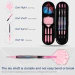 CyeeLife Soft Tip Darts Set - Professional Darts Plastic Tip Sets with Brass Barrel + 6 Shaft + 6 Standard Flights + Portable Case for Electronic Dartboard