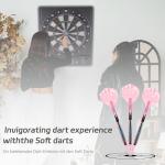 CyeeLife Soft Tip Darts Set - Professional Darts Plastic Tip Sets with Brass Barrel + 6 Shaft + 6 Standard Flights + Portable Case for Electronic Dartboard