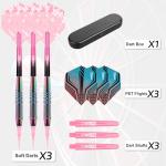 CyeeLife Soft Tip Darts Set - Professional Darts Plastic Tip Sets with Brass Barrel + 6 Shaft + 6 Standard Flights + Portable Case for Electronic Dartboard