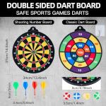 HELLO PAPAYA Magnetic Dart Board - 12Magnetic Darts+12Sticky Balls Or 2 Toy Gun+40 Foam Dart,Fun for Family Game and Party with Friends, Christmas Birthday Gifts Toys for 3-12 Year Old Boys