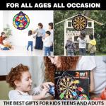 HELLO PAPAYA Magnetic Dart Board - 12Magnetic Darts+12Sticky Balls Or 2 Toy Gun+40 Foam Dart,Fun for Family Game and Party with Friends, Christmas Birthday Gifts Toys for 3-12 Year Old Boys