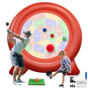 6ft Giant Inflatable Dartboards with Electric Air Pump, Jumbo Soccer Target Game/Yard Games for Backyard Parties & Carnival Fun, Outdoor Kick Darts for Family, Kids, Adults