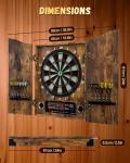 Yirinatek Electronic Dart Board, Decorative Dart Board Cabinet Set for Adults [12*Bronze Soft Tip Darts] [Cricket Game Mode]- Wooden Electric Dartboard Cabinet for Game Rooms - Vintage
