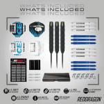 RED DRAGON Gerwyn Price Iceman Ultimate 50 Piece Darts Set - Includes 22 Gram Steel Tip Brass Darts, Hardcore Flights, Shafts (Stems) and Accessories