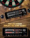Yirinatek Electronic Dart Board, Decorative Dart Board Cabinet Set for Adults [12*Bronze Soft Tip Darts] [Cricket Game Mode]- Wooden Electric Dartboard Cabinet for Game Rooms - Vintage