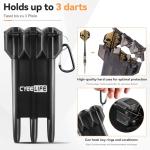 CyeeLife Brass Steel Tip Darts Set 24g,3 Pack Professional Metal Darts Set,Includes Integrated Dart Flights and Shafts,Dart Sharpener and Darts Case