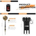 CyeeLife Brass Steel Tip Darts Set 24g,3 Pack Professional Metal Darts Set,Includes Integrated Dart Flights and Shafts,Dart Sharpener and Darts Case