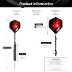 CyeeLife 12 Pack Steel Tip Darts, Professional Metal Dart Set with 12 Premium Aluminum Shafts and 4 Style PET Flights and Sharpener,22 Grams