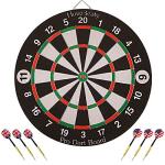 HoveBeaty Dart Board, Dart Game Set with 6 Metal Darts and Double-Sided Flocking Dartboard (18 Inches)