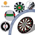 HoveBeaty Dart Board, Dart Game Set with 6 Metal Darts and Double-Sided Flocking Dartboard (18 Inches)