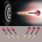 HoveBeaty Dart Board, Dart Game Set with 6 Metal Darts and Double-Sided Flocking Dartboard (18 Inches)