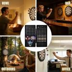 Wolftop Professional 6 Pack Steel Tip Darts Set - 22 Grams Darts Metal Tip Set in Case - Brass Darts with 12 Aluminum Shafts, 12 Dart Flights, Dart Tool and Dart Sharpener for Beginners to Pros