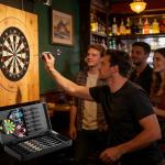 Wolftop Professional 6 Pack Steel Tip Darts Set - 22 Grams Darts Metal Tip Set in Case - Brass Darts with 12 Aluminum Shafts, 12 Dart Flights, Dart Tool and Dart Sharpener for Beginners to Pros