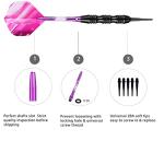 sanfeng Soft Tip Darts Set 20 Grams with Purple Aluminum Shafts Extra 50 Rubber O-Rings 30 Darts Plastic Tip 6 Standard Flights Slim Case for Electronic Dart Board
