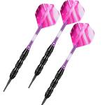 sanfeng Soft Tip Darts Set 20 Grams with Purple Aluminum Shafts Extra 50 Rubber O-Rings 30 Darts Plastic Tip 6 Standard Flights Slim Case for Electronic Dart Board