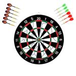 ULAKLU Flocking Dart Board Set,Double-Sided Dart Board with 12pcs Steel Tip Darts-Lightweight Bristle Dartboard-Multiplayer Party Games (15 inches)