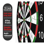 ULAKLU Flocking Dart Board Set,Double-Sided Dart Board with 12pcs Steel Tip Darts-Lightweight Bristle Dartboard-Multiplayer Party Games (15 inches)