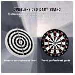 ULAKLU Flocking Dart Board Set,Double-Sided Dart Board with 12pcs Steel Tip Darts-Lightweight Bristle Dartboard-Multiplayer Party Games (15 inches)