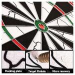 ULAKLU Flocking Dart Board Set,Double-Sided Dart Board with 12pcs Steel Tip Darts-Lightweight Bristle Dartboard-Multiplayer Party Games (15 inches)