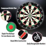 Dartboard Professional Bristle with 12 Steel Tip Darts (Contains 12 Darts, Standard)