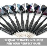 Dartboard Professional Bristle with 12 Steel Tip Darts (Contains 12 Darts, Standard)