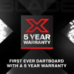 WINMAU Dart Board - Blade X Premium Bristle Dartboard - Pro Core Technology - Professional PDC Darts Board with Official Tournament Specifications - Ultra-Slim Angled Wiring - Includes Fusion Set