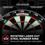 WINMAU Dart Board - Blade X Premium Bristle Dartboard - Pro Core Technology - Professional PDC Darts Board with Official Tournament Specifications - Ultra-Slim Angled Wiring - Includes Fusion Set
