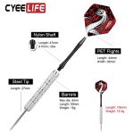 CyeeLife Steel tip Darts 20g,Nylon Shafts+36 Flights(12 Designs)+Sharpener,for 4 Beginners